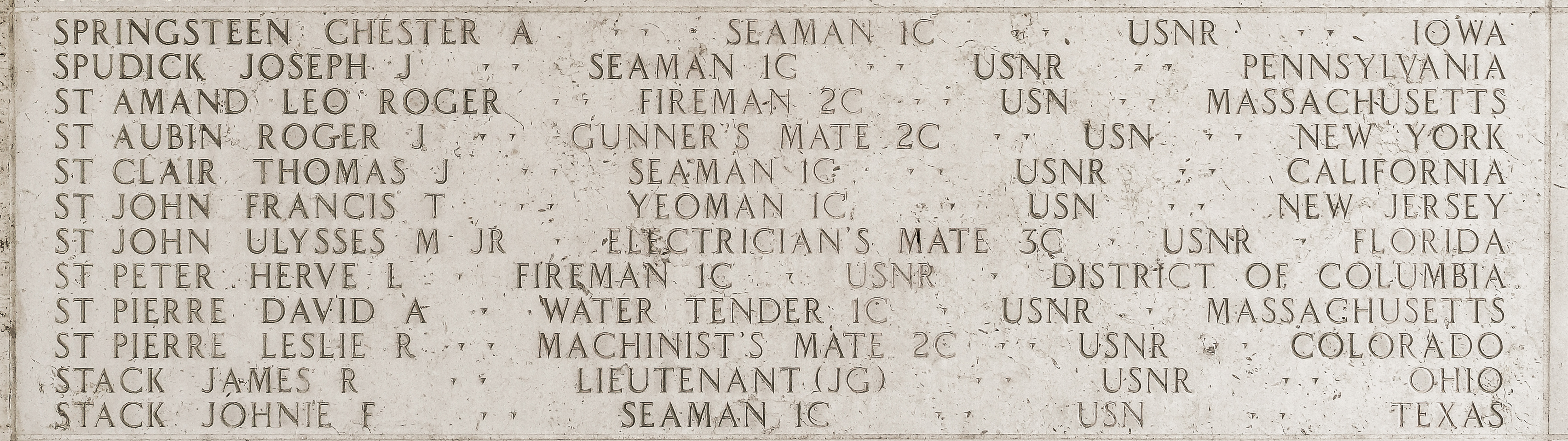 Ulysses M. St John, Electrician's Mate Third Class